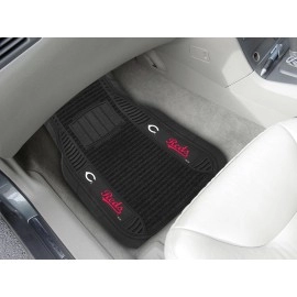 FANMATS 13838 MLB Cincinnati Reds Front Row Vinyl/Nylon Deluxe Car Mat - 2 Piece, Black, 20