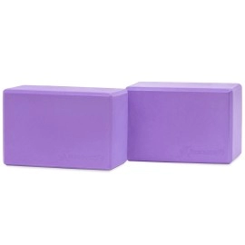 Prosourcefit Foam Yoga Blocks Set Of 2, High Density Eva Yoga Bricks, Sturdy Yoga Prop Large Size 4X 6 X 9 (Purple)