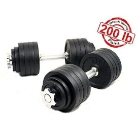 Unipack MTN Gearsmith Adjustable Dumbbell Set, Black-Painted, 200-Lbs