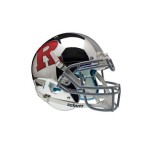 Ncaa Rutgers Scarlet Knights Authentic Xp Football Helmet, Chrome/Red/Grey