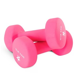 Yes4All Non-Slip, Hexagon Neoprene Dumbbells - 13Lbs Neoprene Dumbbell Set For Muscle Toning, Strength Building, Weight Loss (Pink - Pair)