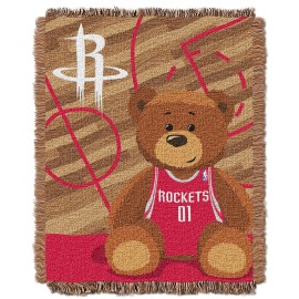 Officially Licensed NBA Houston Rockets Half Court Woven Jacquard Baby Throw Blanket, 36