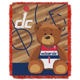 Officially Licensed NBA Washington Wizards Half Court Woven Jacquard Baby Throw Blanket, 36