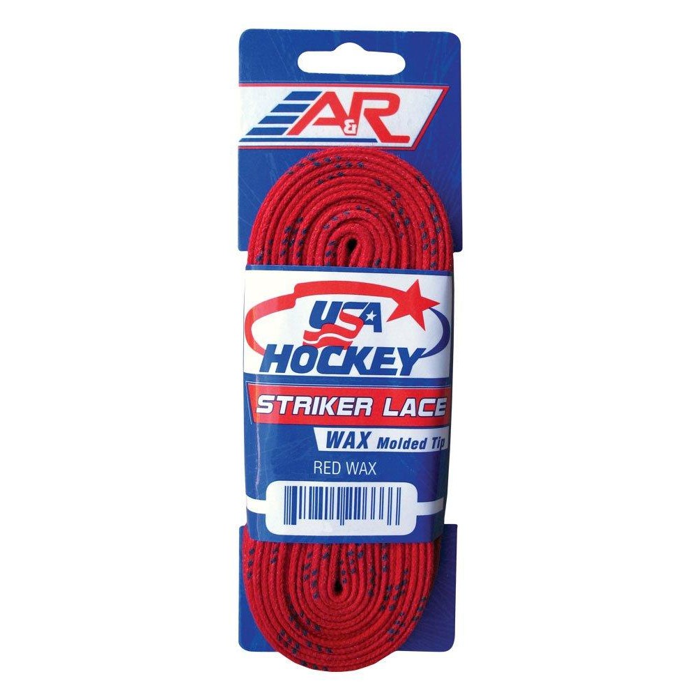 A&R Sports Usa Waxed Hockey Laces, 96-Inch, Red