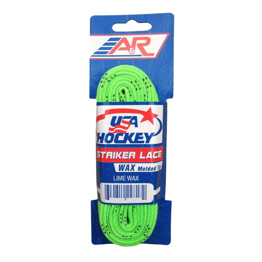 A&R Sports Usa Waxed Hockey Laces, 108-Inch, Lime