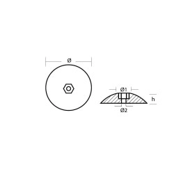 Tecnoseal R1 Rudder Anode - Zinc - 1-7/8 Diameter