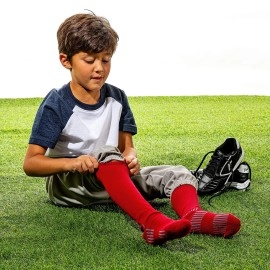 Franklin Sports Youth-Baseball + Softball Socks - Red-Baseball + Softball Knee Socks for Kids - Tall Sports Socks - Youth Small