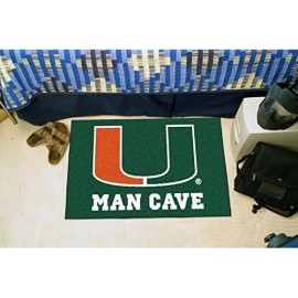 Fanmats 14664 University Of Miami Nylon Universal Man Cave Starter Rug