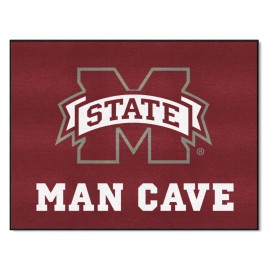 FANMATS 14573 Mississippi State Bulldogs Man Cave All-Star Rug - 34 in. x 42.5 in.