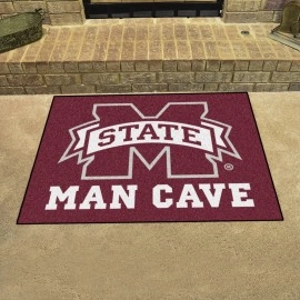 FANMATS 14573 Mississippi State Bulldogs Man Cave All-Star Rug - 34 in. x 42.5 in.