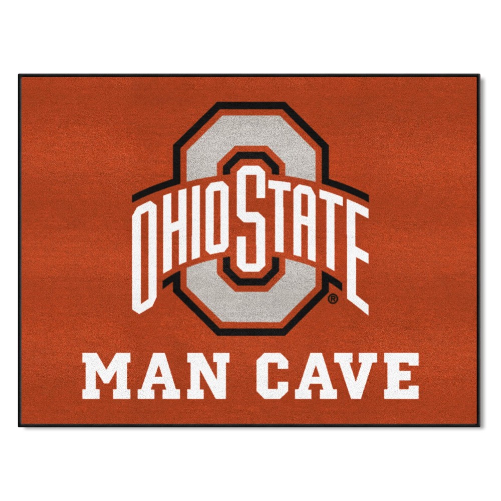 FANMATS 14585 Ohio State Buckeyes Man Cave All-Star Rug - 34 in. x 42.5 in.