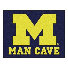 Fanmats 14669 University Of Michigan Nylon Universal Man Cave All-Star Mat , 34X45