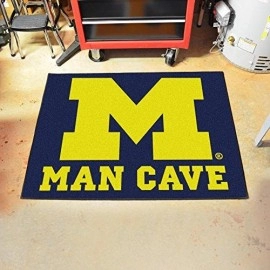 Fanmats 14669 University Of Michigan Nylon Universal Man Cave All-Star Mat , 34X45