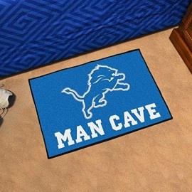 Fanmats 14301 Nfl Detroit Lions Nylon Universal Man Cave Starter Rug , 19X30