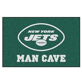 Fanmats 14345 Nfl New York Jets Nylon Universal Man Cave Starter Rug , 19X30