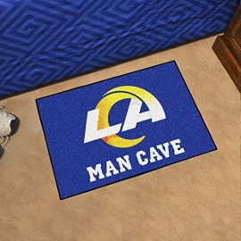 Fanmats 14373 Nfl Los Angeles Rams Nylon Universal Man Cave Starter Rug , 19X30