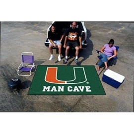 Fanmats 14667 University Of Miami Nylon Universal Man Cave Ultimat Rug