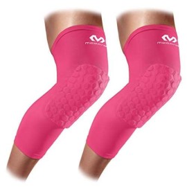 Knee Compression Sleeves: Mcdavid Hex Knee Pads Compression Leg Sleeve For Basketball, Volleyball, Weightlifting, And More - Pair Of Sleeves, Pink, Adult: Small