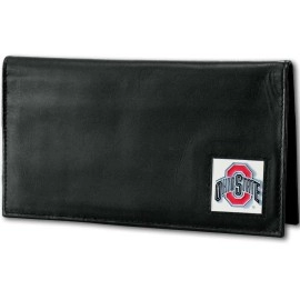 NCAA Siskiyou Sports Fan Shop Ohio State Buckeyes Deluxe Leather Checkbook Cover One Size Black