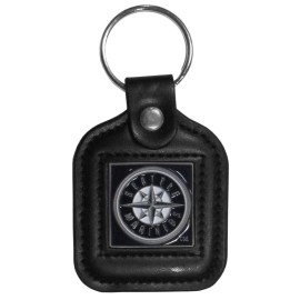 Siskiyou Sports Mlb Seattle Mariners Key Ring Square Leather, Team Colors, One Size