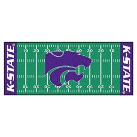 Fanmats - 7545 Ncaa Kansas State University Wildcats Nylon Face Football Field Runner, 30X72