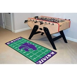 Fanmats - 7545 Ncaa Kansas State University Wildcats Nylon Face Football Field Runner, 30X72