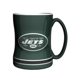 Nfl New York Jets Sculpted Relief Mug, 14-Ounce, Green