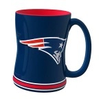 Nfl New England Patriots Sculpted Relief Mug, 14-Ounce, Navy Blue