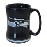 NFL Seattle Seahawks Sculpted Relief Mug, 14-ounce, College Navy