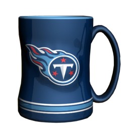 Nfl Tennessee Titans Sculpted Relief Mug, 14-Ounce, Navy Blue