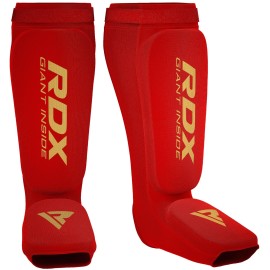 Rdx Shin Guard Mma Leather Instep Leg Pads Protective Gear Muay Thai Boxing Kickboxing Training (Ce Certified Approved By Satra)