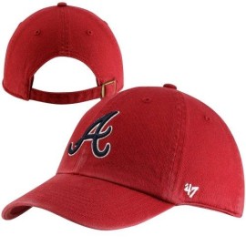 Mlb Atlanta Braves Mens Clean Up Cap, Red