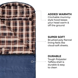 TETON Sports Celsius XL +20F Sleeping Bag; Great for Family Camping; Free Compression Sack