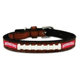 NCAA Nebraska Cornhuskers Classic Leather Football Collar, Toy