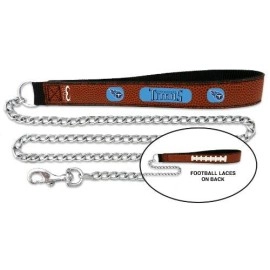 NFL Tennessee Titans Football Leather 3.5mm Chain Leash, Large