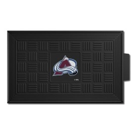 FANMATS 11489 Colorado Avalanche Heavy Duty Vinyl Medallion Outdoor Door Mat - 19.5in. x 31in.