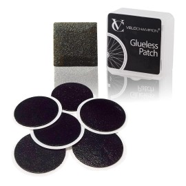 Velochampion Lightweight Bike Puncture Repair Glueless Self-Adhesive Patches Kit - Available In 6 Or 10 Pack (6 Pack)