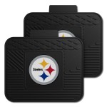 FANMATS 12302 NFL Pittsburgh Steelers Back Row Utility Car Mats - 2 Piece Set, 14in. x 17in., All Weather Protection, Universal Fit, Deep Resevoir Design, Molded Team Logo