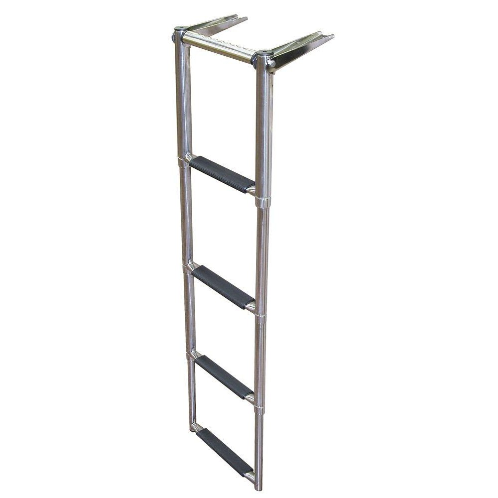 JIF Marine EQB4 Over Platform Telescoping Boat Ladder, 4-Step