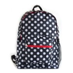 Foldable Backpack Light Weight and Durable, Black & White Polka Dots