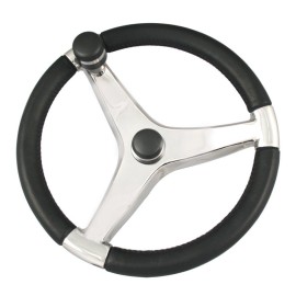 Ongaro Evo Pro 316 Cast Stainless Steel Steering Wheel w/Control Knob - 15.5