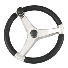 Ongaro Evo Pro 316 Cast Stainless Steel Steering Wheel w/Control Knob - 15.5