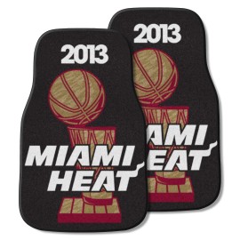 Fanmats 15184 Miami Heat 2013 Nba Champions Front Carpet Car Mat Set - 2 Pieces