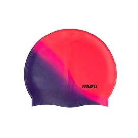 Maru Swimming Hat, 100% Silicone Swim Cap, Unisex Adult Swimming Cap, Lightweight Swimming Caps For Men And Women, Comfortable And Durable Swim Hats Designed In The Uk (Redpinkpurple, One Size)