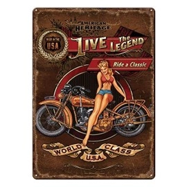 Rivers Edge Products Tin Sign, Live The Legend, Weatherproof With Pre-Punched Holes For Hanging, 17 By 12 Inches