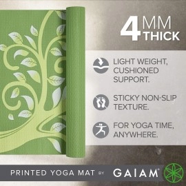 Gaiam Print Yoga Mat, Tree of Wisdom, 68