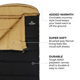 TETON Sports 1027R Deer Hunter Sleeping Bag; Warm and Comfortable Sleeping Bag Great for Fishing, Hunting, and Camping; Great for When it