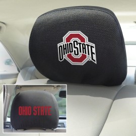 FANMATS 12589 Ohio State Buckeyes Embroidered Head Rest Cover Set - 2 Pieces