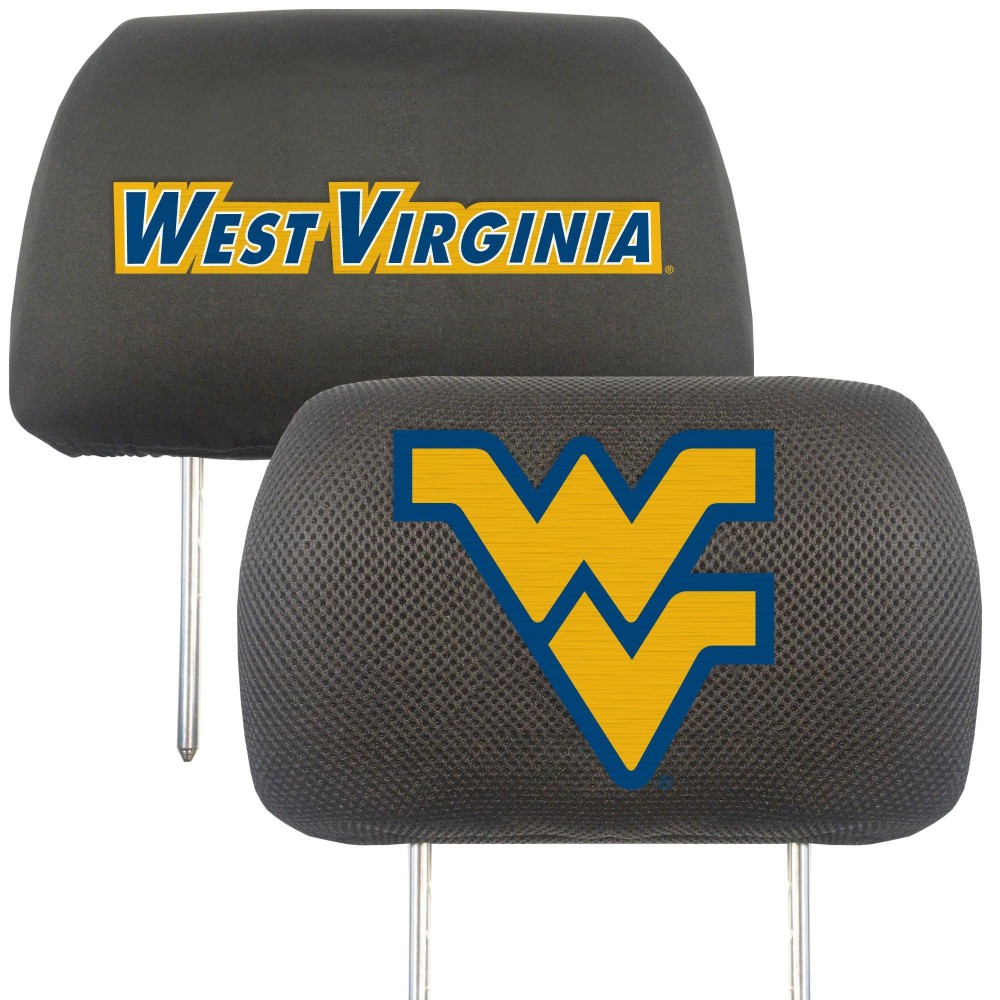 FANMATS NCAA West Virginia University Mountaineers Polyester Head Rest Cover, Black, 10