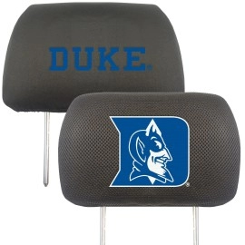 FANMATS 12564 Duke Blue Devils Embroidered Head Rest Cover Set - 2 Pieces